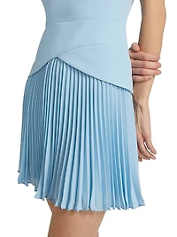 Haddy Plissé Dropped Waist Minidress