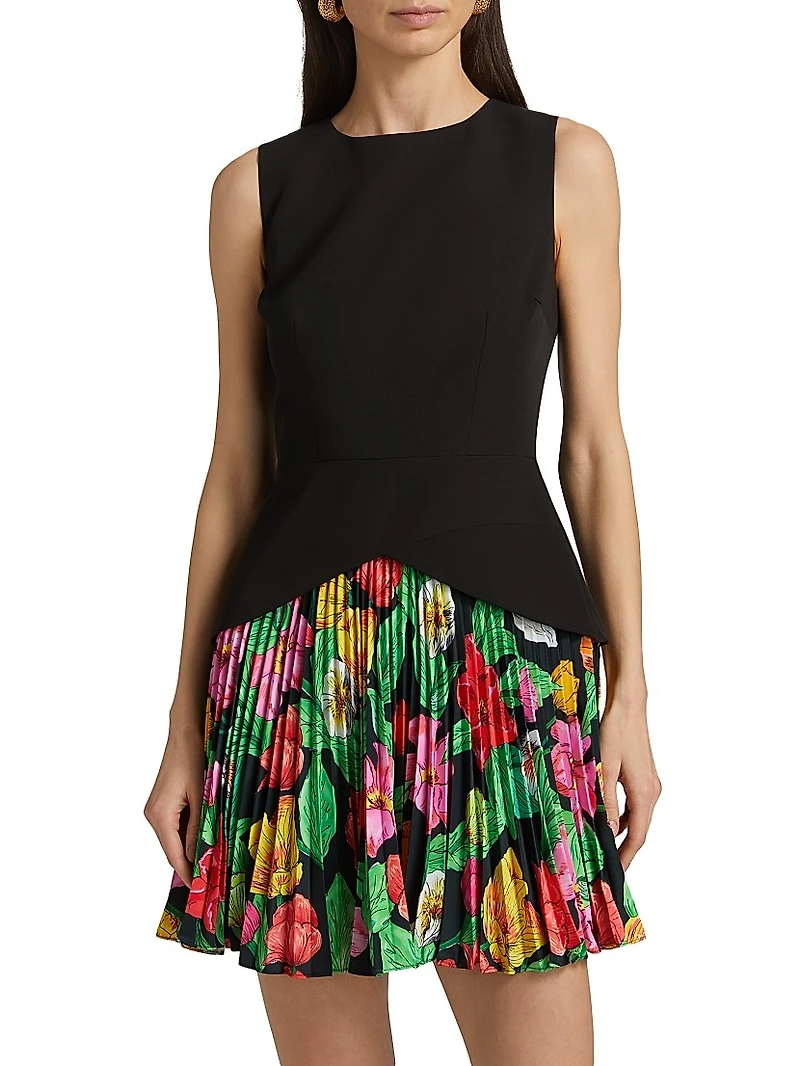 Haddy Tulip Rosette Pleated Minidress