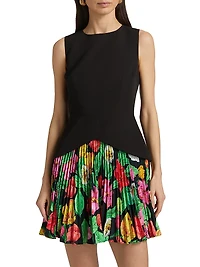 Haddy Tulip Rosette Pleated Minidress