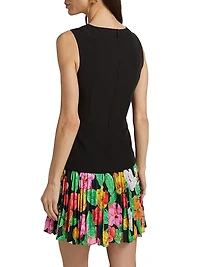 Haddy Tulip Rosette Pleated Minidress