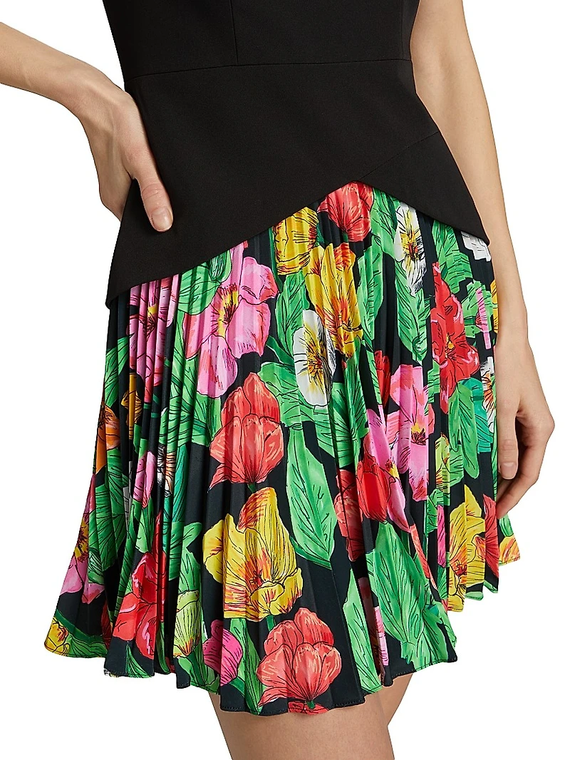 Haddy Tulip Rosette Pleated Minidress