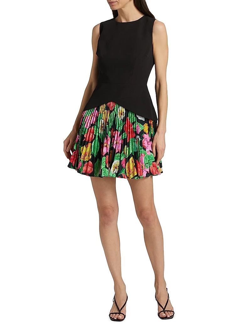 Haddy Tulip Rosette Pleated Minidress