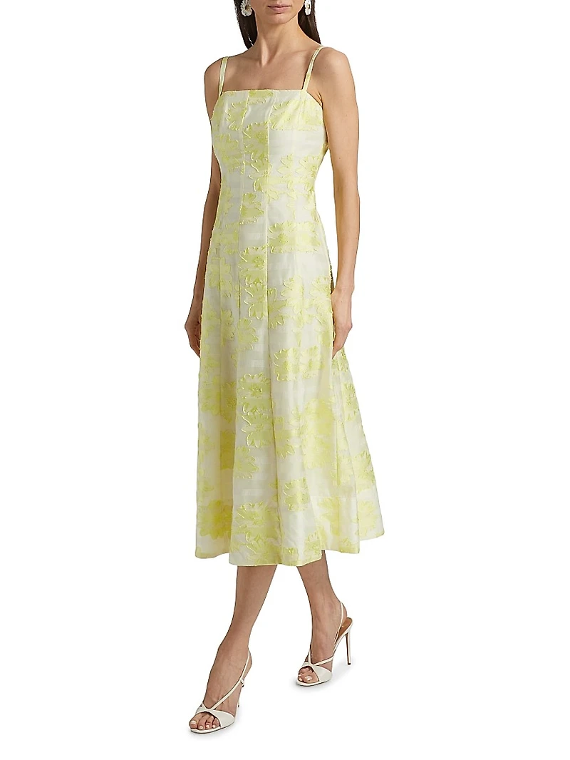 Floral Fil Coupe Cocktail Dress