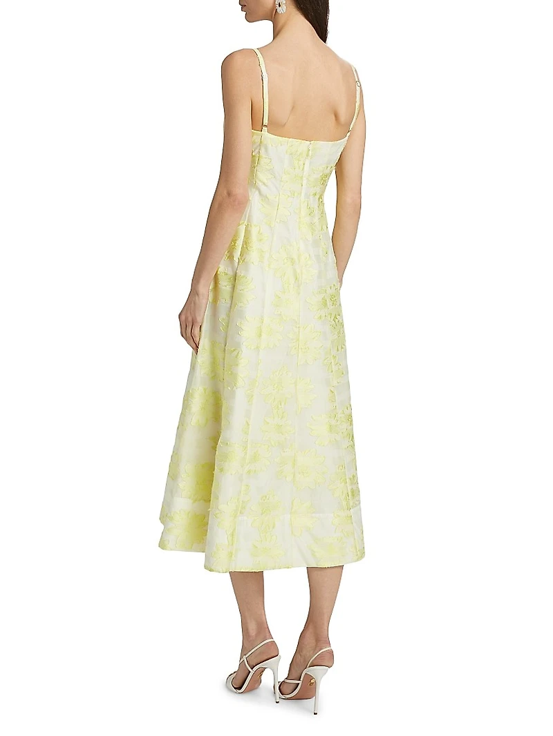 Floral Fil Coupe Cocktail Dress