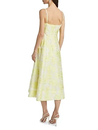 Floral Fil Coupe Cocktail Dress