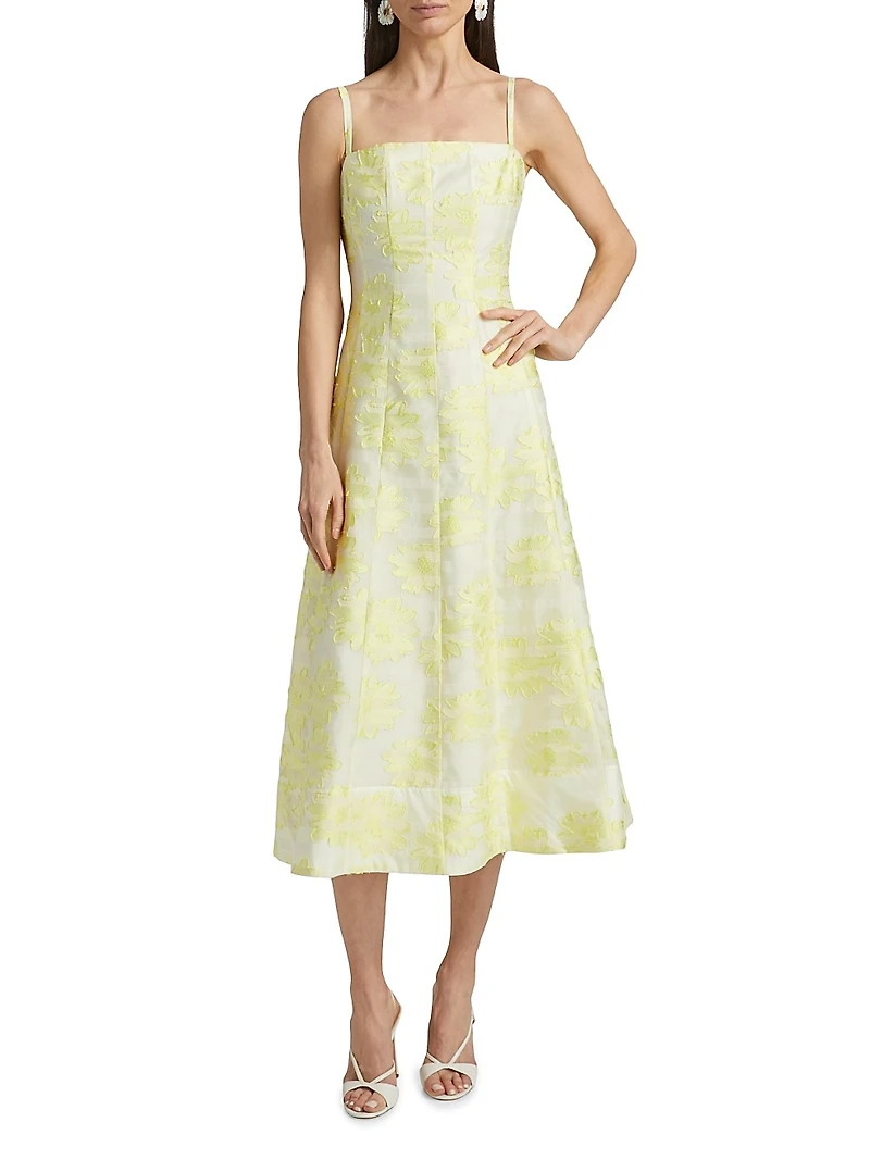 Floral Fil Coupe Cocktail Dress