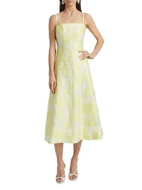 Floral Fil Coupe Cocktail Dress