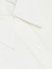 Tie-Back Cotton Poplin Button-Front Shirt