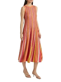 Striped Sleeveless Midi-Dress