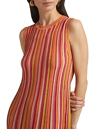 Striped Sleeveless Midi-Dress