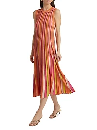 Striped Sleeveless Midi-Dress