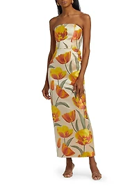 Orion Tulip Jacquard Column Gown
