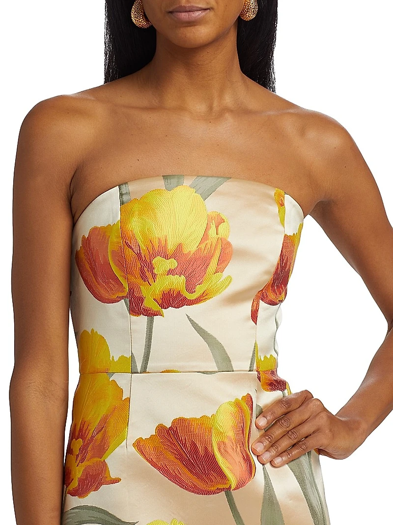 Orion Tulip Jacquard Column Gown