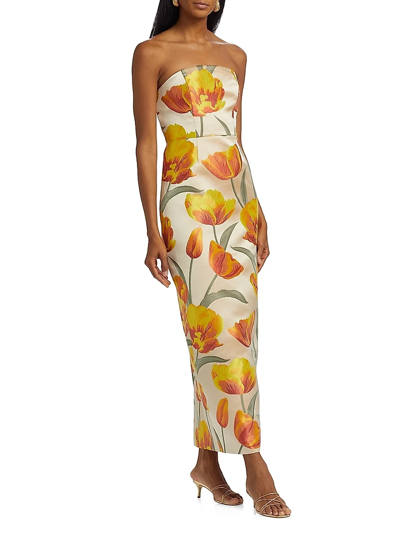 Orion Tulip Jacquard Column Gown