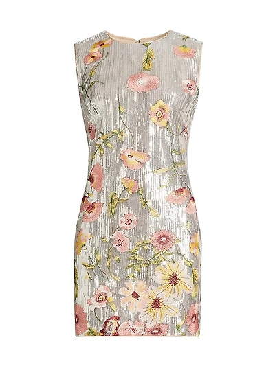 Ivette Floral Sequined Minidress