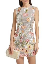 Ivette Floral Sequined Minidress