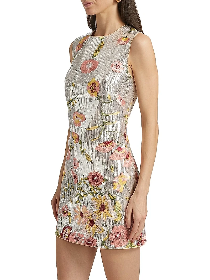 Ivette Floral Sequined Minidress