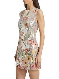 Ivette Floral Sequined Minidress