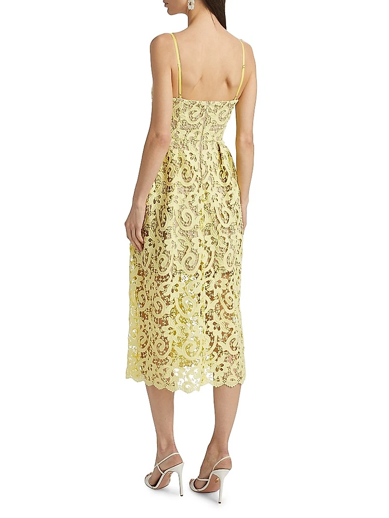 Trois Lace Midi-Dress