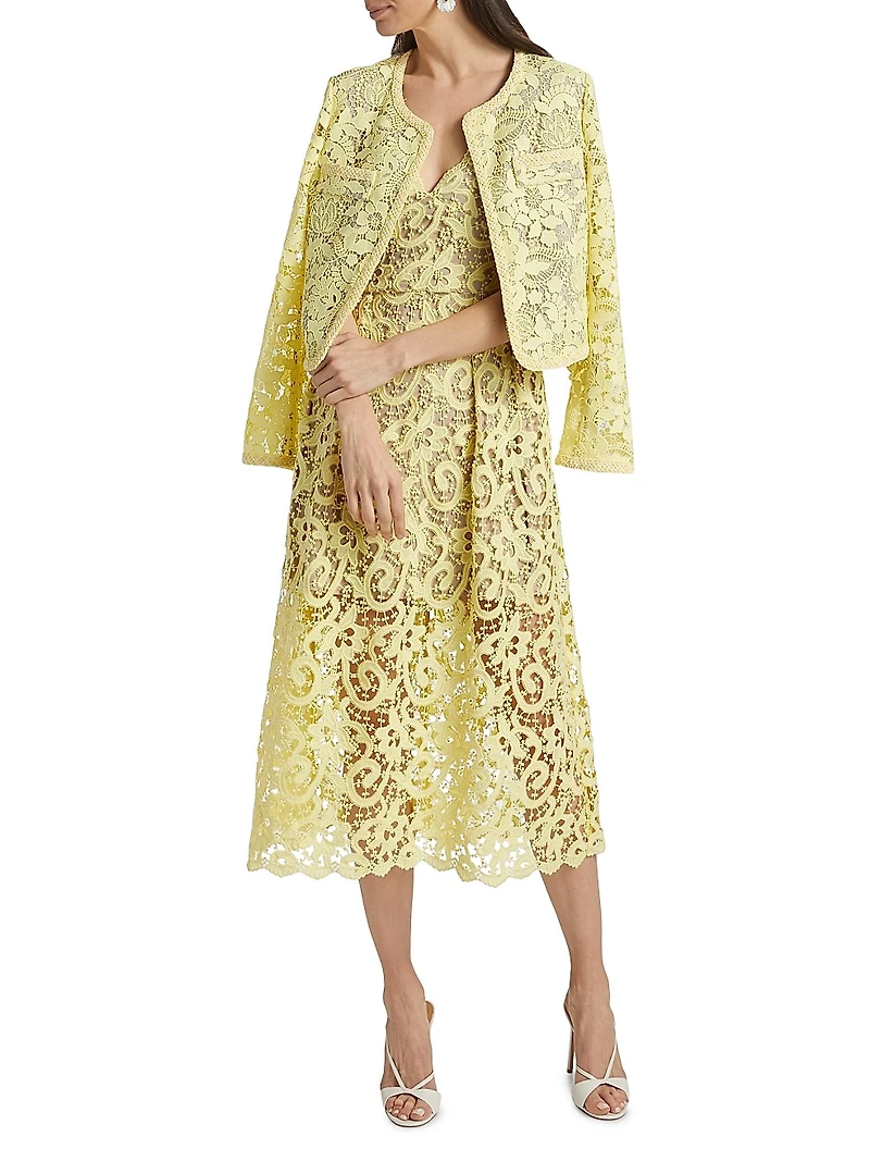 Trois Lace Midi-Dress