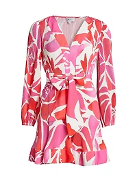 Liv Dream Rose Plissé Tie-Waist Minidress