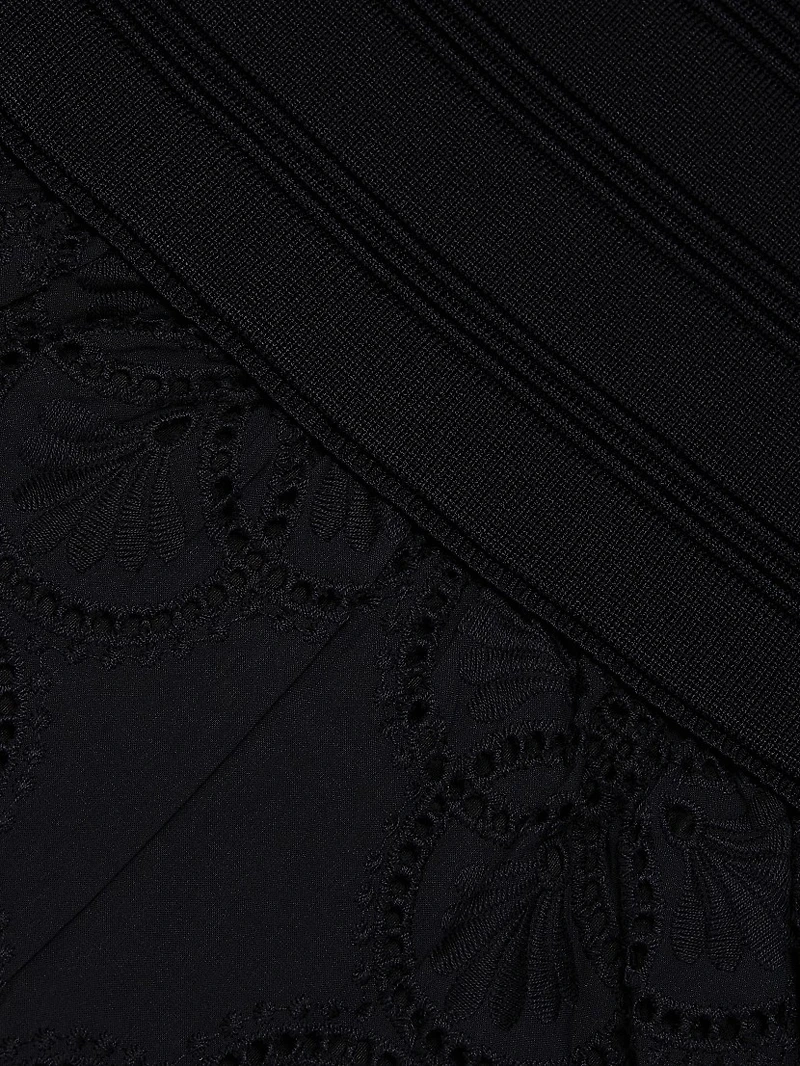 Geo Eyelet Midi-Dress