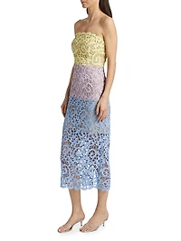 Kait Colorblocked Lace Cocktail Dress