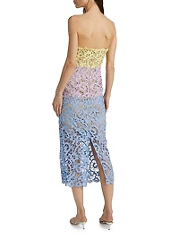 Kait Colorblocked Lace Cocktail Dress