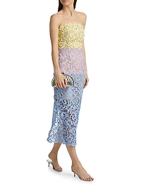 Kait Colorblocked Lace Cocktail Dress
