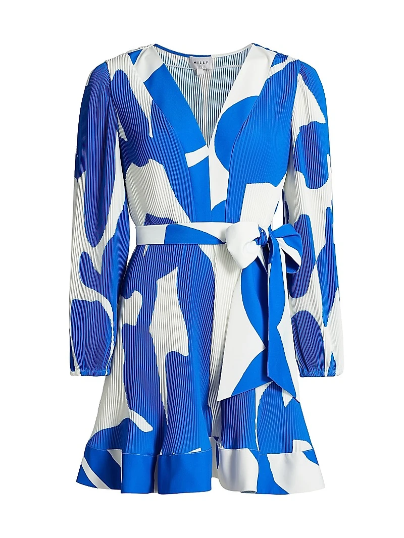 Liv Grand Foliage Pleated Minidress