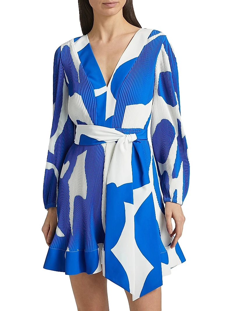 Liv Grand Foliage Pleated Minidress