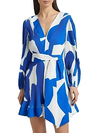 Liv Grand Foliage Pleated Minidress