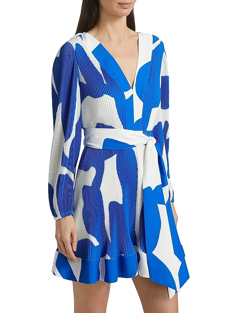 Liv Grand Foliage Pleated Minidress