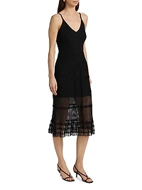Sheer Ribbed Cami Midi-Dress