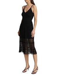 Sheer Ribbed Cami Midi-Dress
