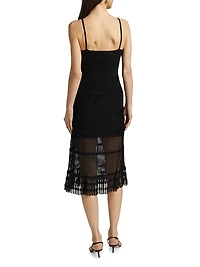 Sheer Ribbed Cami Midi-Dress