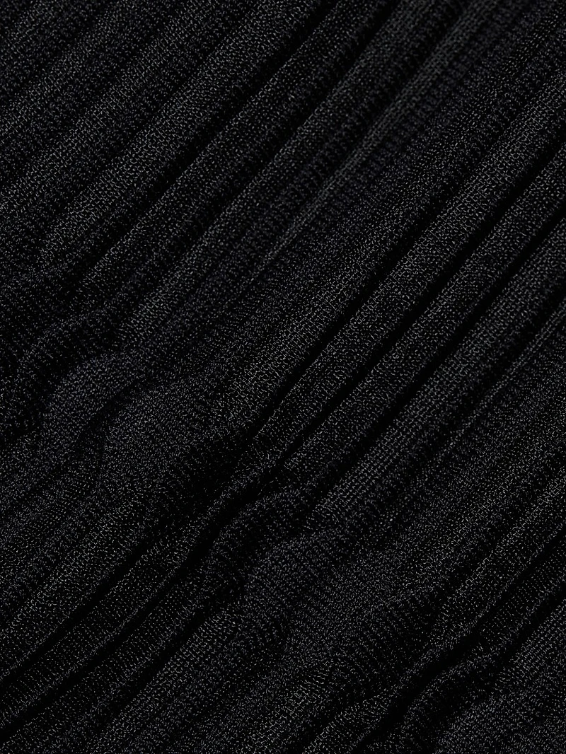 Sheer Ribbed Cami Midi-Dress