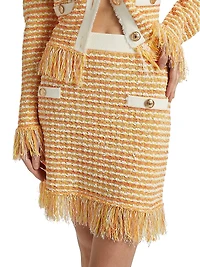 Kali Textured Fringe Knit Miniskirt