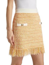 Kali Textured Fringe Knit Miniskirt