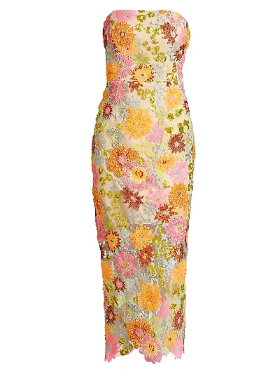 Kait Floral Blossom Sequin Dress