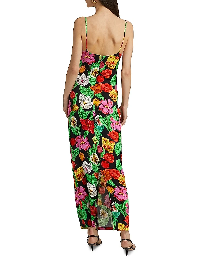 Tulip Rosette Cowlneck Cocktail Dress