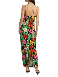 Tulip Rosette Cowlneck Cocktail Dress