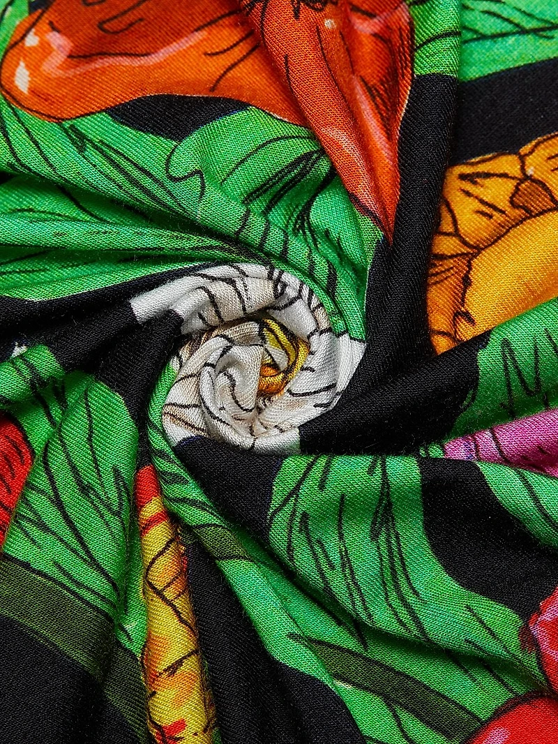 Tulip Rosette Cowlneck Cocktail Dress