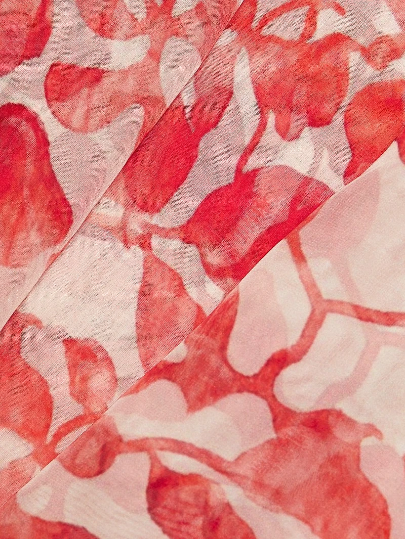 Toru Floral Chiffon Off-The-Shoulder Top