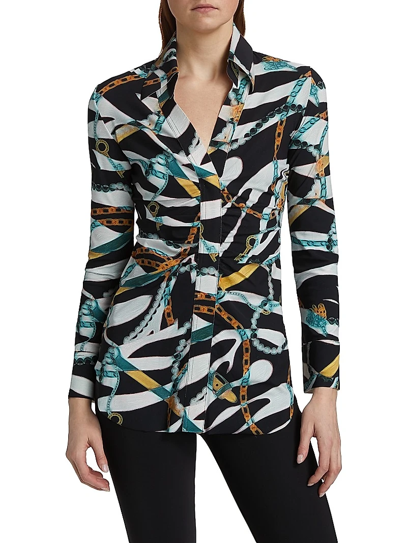 Sohoreh Chain Jersey V-Neck Shirt