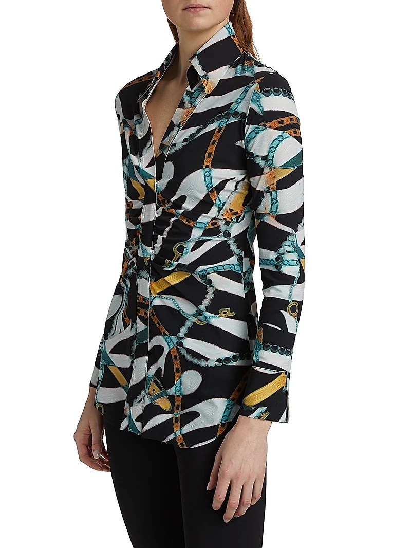 Sohoreh Chain Jersey V-Neck Shirt