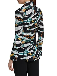 Sohoreh Chain Jersey V-Neck Shirt