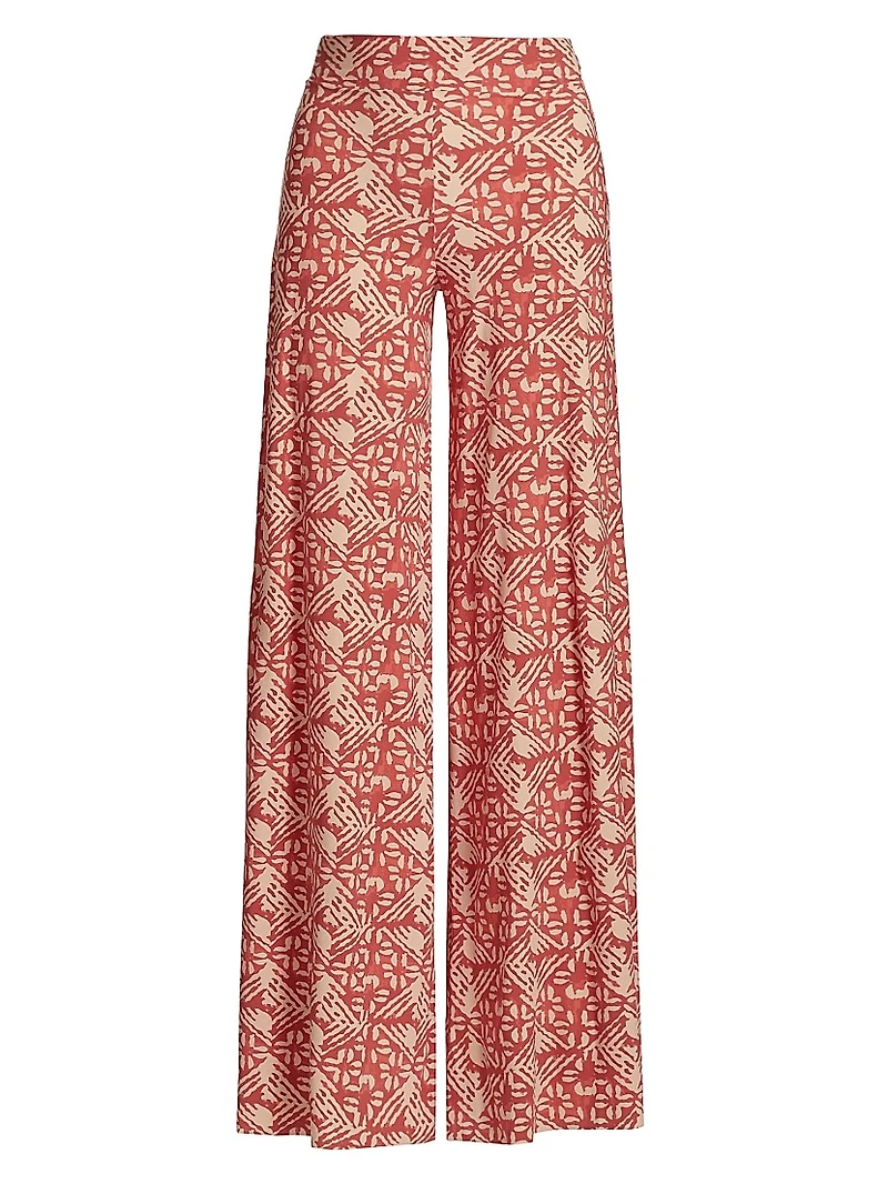 Skyla Printed Jersey Wide-Leg Pants