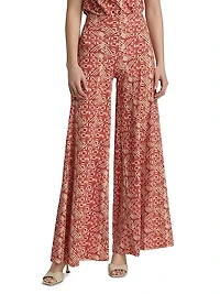 Skyla Printed Jersey Wide-Leg Pants