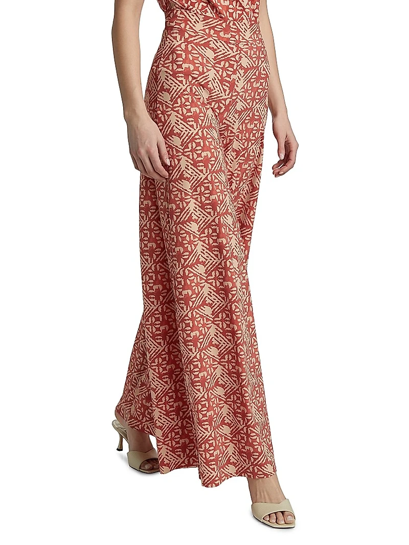Skyla Printed Jersey Wide-Leg Pants